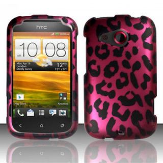 HTC Desire C H1000C Cricket Hard Snap On Phone Case Cover Pink Leopard