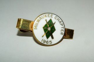 1965 Baseball Writers Association Milwaukee Chapter Tie Clip Tack Pin