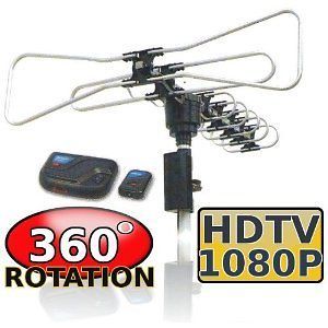 HDTV DTV Outdoor Digital Antenna AMPLIFIED ROTATING TV Remote