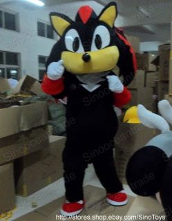 Shadow the Hedgehog Black Sonic Mascot Costume Fancy Dress Outfit Suit
