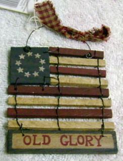 Americana FLAG Ornament Old Glory Holiday Christmas Primitive Red