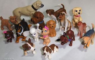 Dog Toy PVC Figure Mixed Lot Puppies Cake Toppers Charms Bobbles