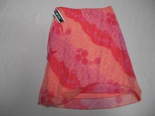 AMY BYER lined skirt floral polyester size XL pink NWT