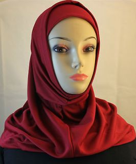 Piece Islamic Plain Solid Colors Amira Hijab Abaya Muslima Headscarf