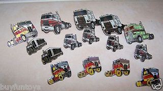 CABOVER SEMI TRACTOR Lapel Hat Pin Vintage Enamel Lot of 15 TRUCK NOS