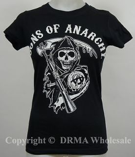 Authentic SONS OF ANARCHY Reaper Logo Girl Tee T Shirt S M L XL 2XL