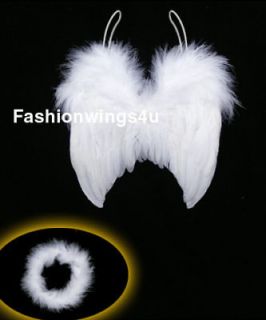 6m newborn baby costume feather angel wings Free Halo Bonus Photo