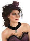 Womens Purple Old West Saloon Can Can Girl Halloween Costume Mini Hat