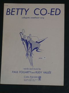 Co Ed   Collegiate Sweetheart Song by Paul Fogarty and Rudy Vallee
