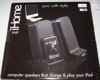 IHOME COMPUTER STEREO SPEAKER W/ IPOD DOCK & CHARGER