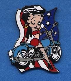 BETTY BOOP MOTORCYCLE PIN C@@L