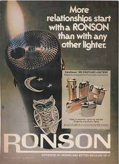 Vintage 1972 RONSON VARAFLAME/MK II BUTANE CIGARETTE LIGHTER
