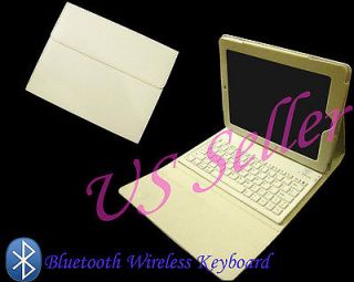 White Full Cover Case & Bluetooth Wireless Keyboard 4 Apple iPad 2