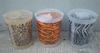Set Animal Print Waste Bin, Soap Dish, Tooth Brush Holder AND MORE