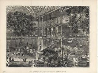 Fair Crystal Palace London England c.1855 engraved antique view