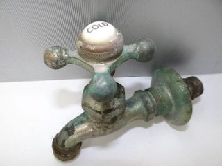 Vintage Used Metal Brass Porcelain Cold Bathroom Bathtub Sink Plumbing