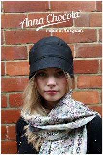 FLAPPER CLOCHE Inès HAT black made to order Anna Chocola Brighton