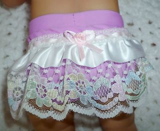 CLOTHES TO FIT BABY BORN DOLLS   1 PR. FRILLY LYCRA BRIEFS orchid