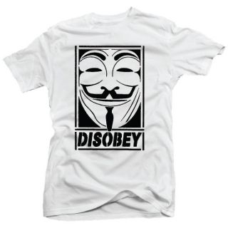 For Vendetta Disobey Anonymous Guy Fawkes Mask Mens NEW T Shirt