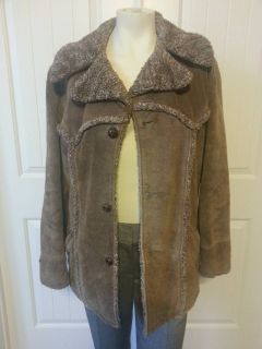 Womens Vintage Berman Buckskin Co Brown Double Side Leather and Suede