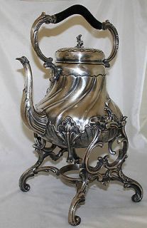 French Antique Samovar Tea Urn Teapot Art Nouveau Silver Plated 19th