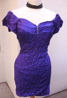 Zum Zum Party Dress Tango Flamenco Sleeves Purple Crinkle Satin