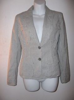 Express~Seersu cker~Suit Jacket~Gray and White Stripes~Size 2