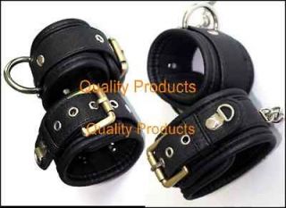 Set / Kit , 4 Genuine / Real Leather Wrist & Hand Cuffs T WC2
