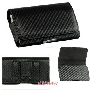 SAMSUNG BRIGHTSIDE CARBON FIBER H LEATHER CASE PHONE POUCH HOLSTER