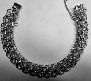 Charm Bracelet Style Double Link Chain in Sterling Silver 7 3/4  1/2
