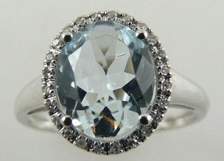 aquamarine ring with diamonds