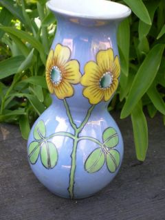 Vintage Noritake Hand Painted Art Deco Luster Yellow Wild Rose Vase