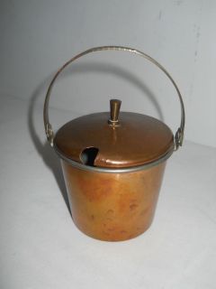 VINTAGE SMALL COPPER BUCKET PAIL WITH COVER LID