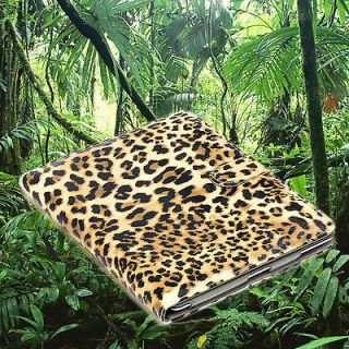 PU LEATHER LEOPARD CASE COVER FOR APPLE IPAD 4 th GENERATION ANIMAL