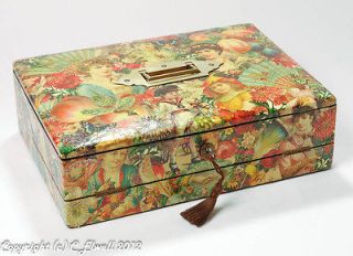 Outstanding Edwardian Antique Decoupage Lap Desk Writing Slope with