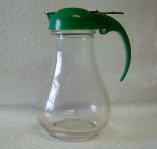 Vintage Honey DISPENSER Syrup PITCHER DOMINION GLASS CO RETRO GREEN