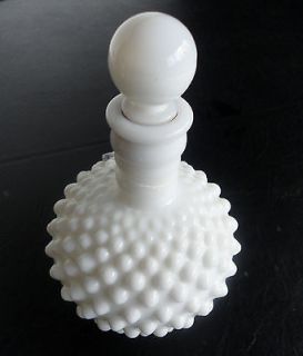 Vintage White Milk Glass Hob Nob Nail Oil/Vinegar Cruet Perfume Bottle