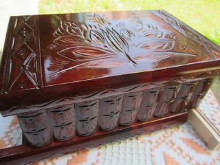 Wooden Cherry Jewelry Puzzle Box Keepsake Folk Designer w/ Hidden