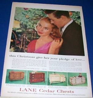 1957 Lane Cedar Hope Chest 4 styles Christmas Ad
