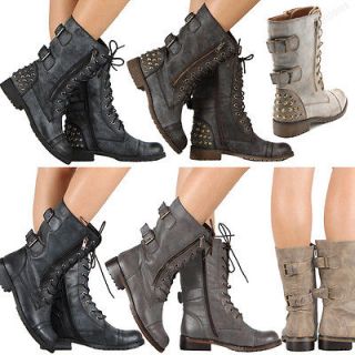 New Women Military Combat Boot Lace Up Buckle New Women Fashion Boots