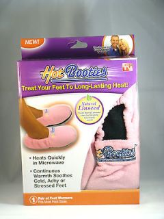New Hot Booties Pink Foot Warmers Slippers As Seen On TV Microwaveable