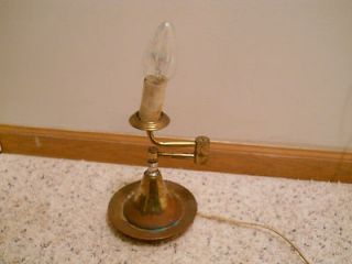 Vintage Office Student Desk Table Swing Arm Brass Heavy Base Lamp