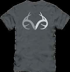 Realtree Outfitters Charcoal Antler Short Sleeve T  Shirt Brand New