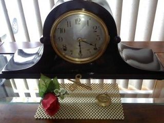 Seth Thomas Clock Antique Tambour Chime Key Pendulum Running Restored