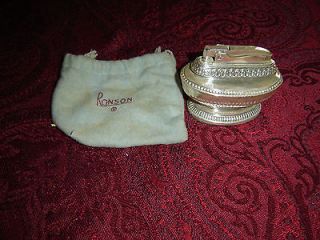 Vintage 1950s Ronson Silver Plated Wick Table Lighter