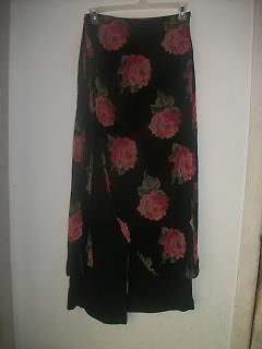 April Cornell sarong pants black floral size M, 8 & 10