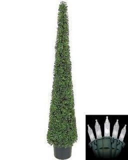 Artificial Boxwood Topiary Christmas Tree Potted Indoor Outdoor