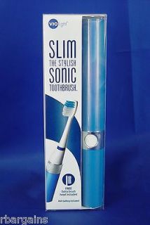 NEW Violight Slim Sonic Toothbrush Electric Travel Portable Blue Mens