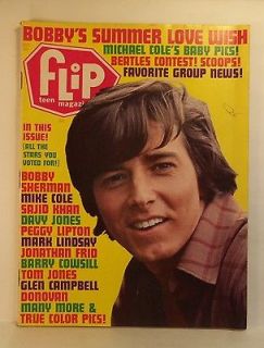 Aug 1969 FLIP Teen Magazine BOBBY SHERMAN Jonathan Frid DONOVAN Peggy