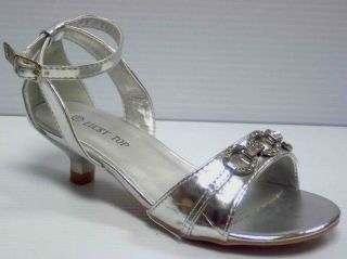 Lucky Top CUTE Girls Fashion Dress Sandal Silver Patent